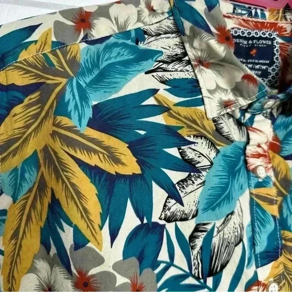 Denim & Flower  Ricky Singh Button Down Casual Hawaiian Shirt Collared Size XL - Picture 3 of 16